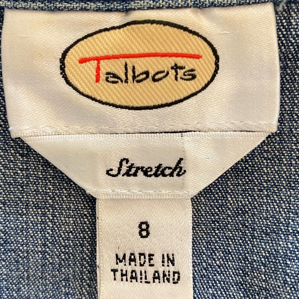 Talbots Womens Denim Blazer / Stretch Denim / Medium Stonewash/ Size 8 - Picture 9 of 10